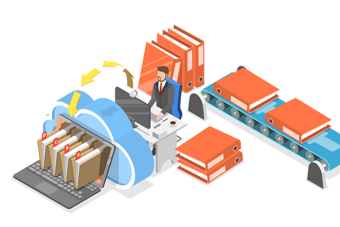 Stockage cloud en ligne  Illustration