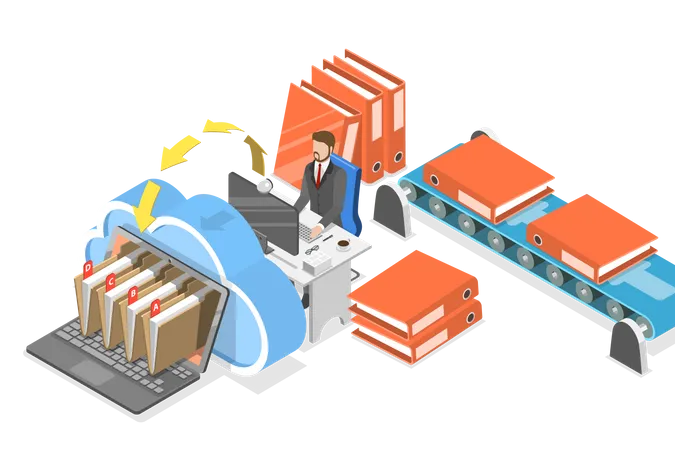 Stockage cloud en ligne  Illustration