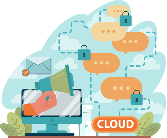 Stockage cloud professionnel  Illustration