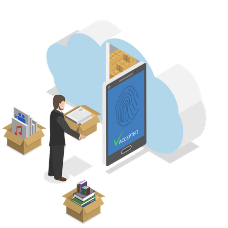 Stockage cloud protégé  Illustration