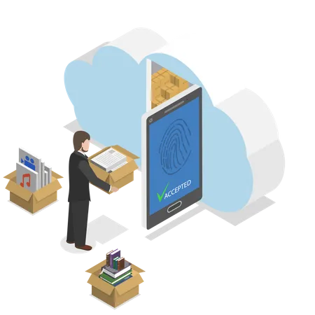 Stockage cloud protégé  Illustration