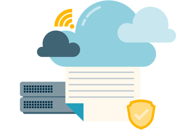 Stockage de données sur des serveurs cloud  Illustration