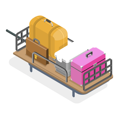 Stockage sur le toit d'une voiture transportant des bagages  Illustration