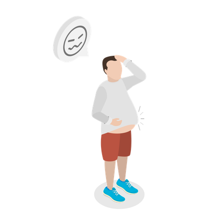 Stomach Flatulence and Bowel Problem  Illustration