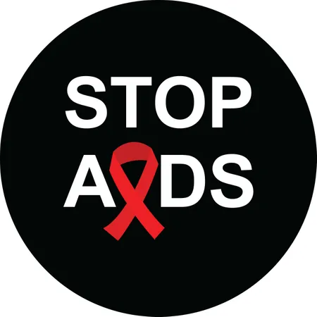 Stop Aids Awareness Ribbon In Black Background Red Ribbon Vector Illustration Illustration