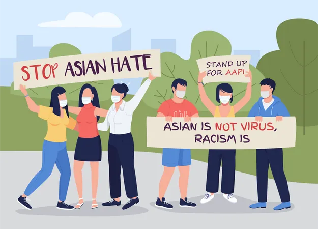 Stop Asian hate  Illustration