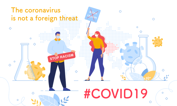 Halte au racisme asiatique dû à la pandémie de coronavirus  Illustration