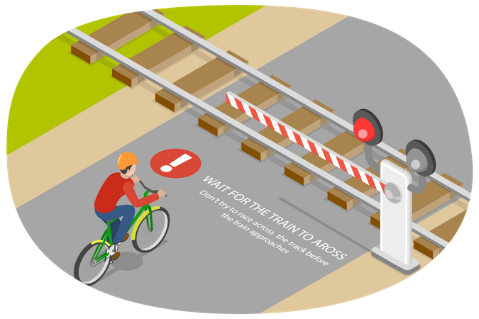 Stop Before Approaching Train  Illustration