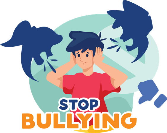 Stop Bullying Effect to Kid Illustration