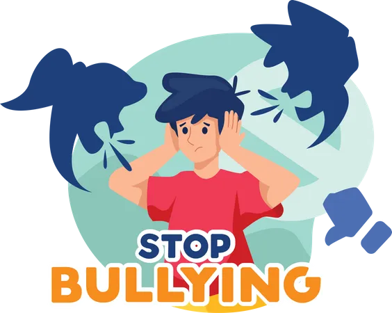 Stop Bullying Effect to Kid  Illustration