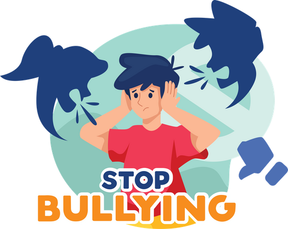 Stop Bullying Effect to Kid  Illustration