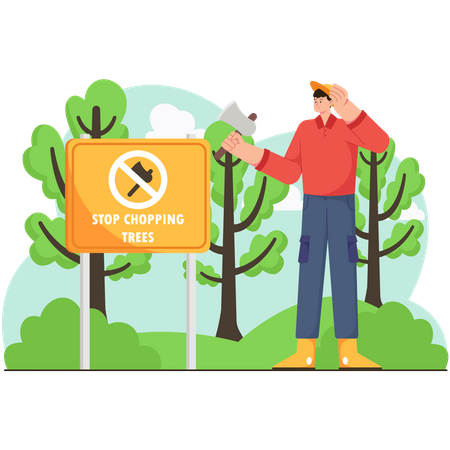 Stop Chopping Trees  Illustration