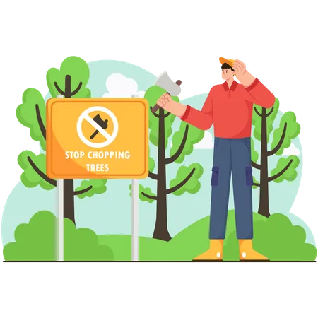 Stop Chopping Trees  Illustration