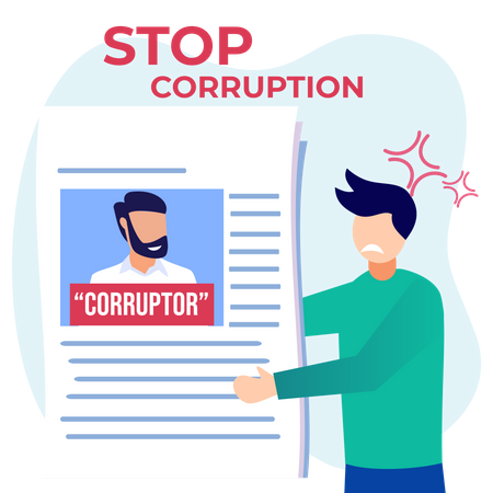 Stop Corruption Law Illustration