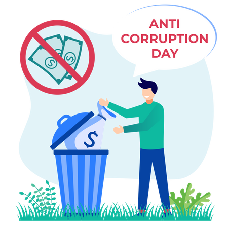 Stop Corruption Law Illustration