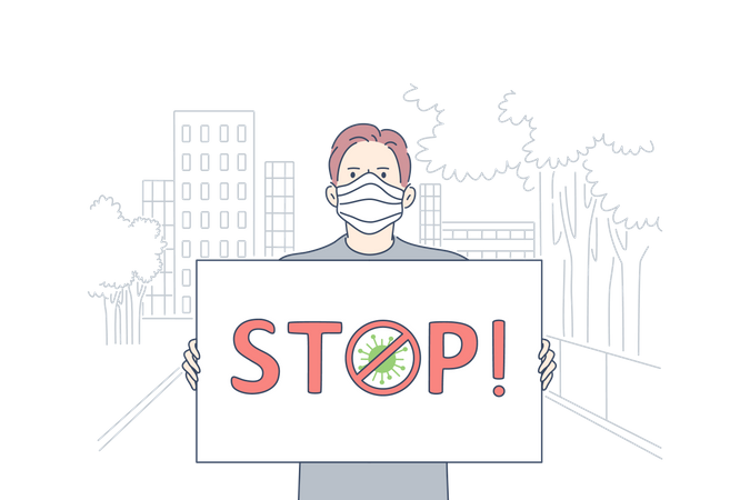 Stop covid-19  Illustration