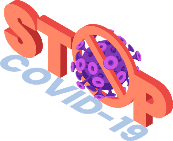 Stop COVID-19 or Coronavirus sign Illustration