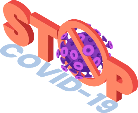 Stop COVID-19 or Coronavirus sign  Illustration