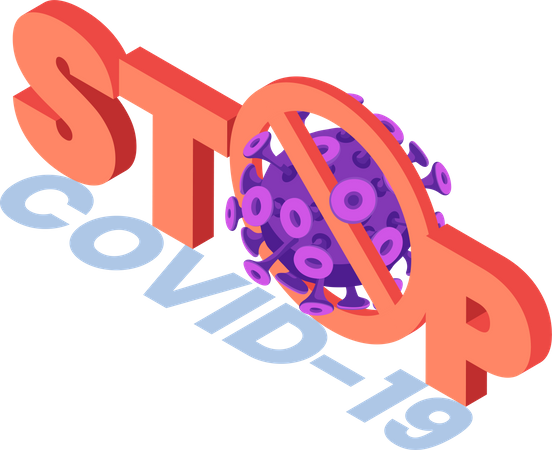 Stop COVID-19 or Coronavirus sign  Illustration