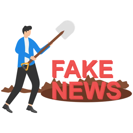 Stop Fake News And Misinformation Spreading On Internet And Media Concept Illustration