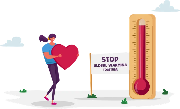 Stop Global Warming and Save Earth  Illustration