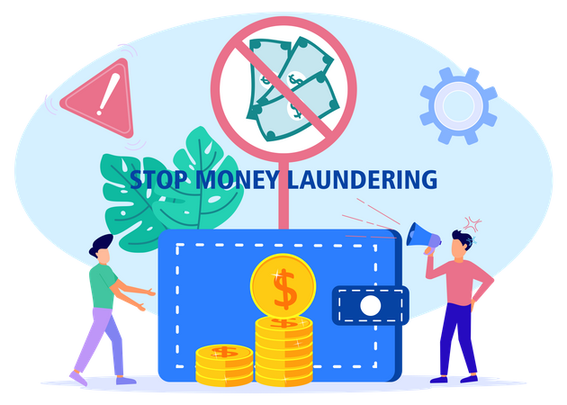 Stop Money Laundering  Illustration