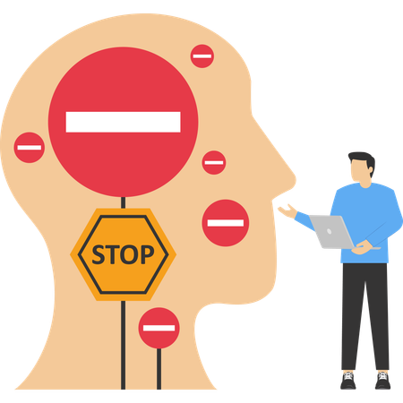 Stop negative thinking  Illustration