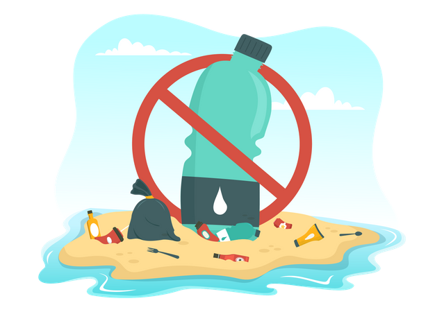 Stop Ocean Plastic Pollution  Illustration