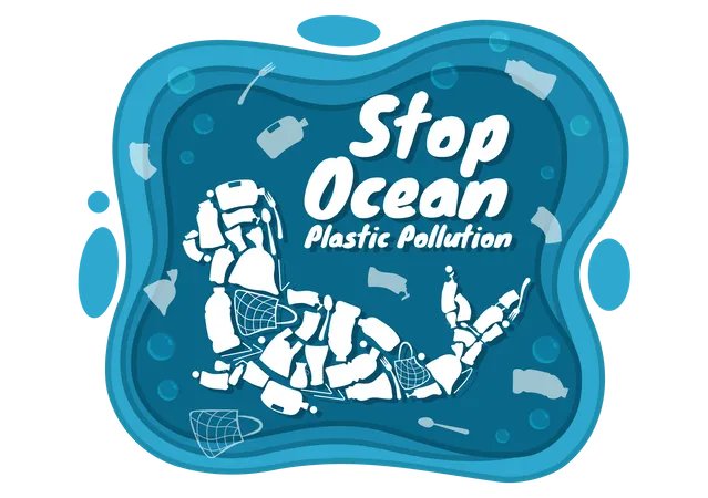 Stop Ocean Plastic Pollution  Illustration