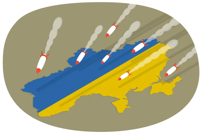 Stop War In Ukraine and Russian Military Aggression  イラスト