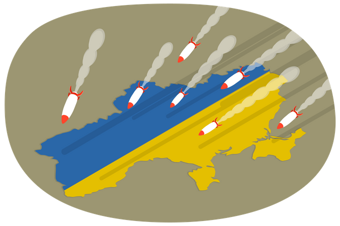 Stop War In Ukraine and Russian Military Aggression  Illustration