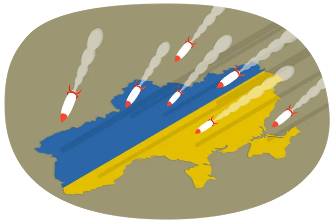 Stop War In Ukraine and Russian Military Aggression  Illustration