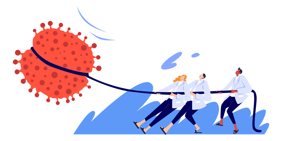 Stoppen Sie die Ausbreitung des Virus  Illustration