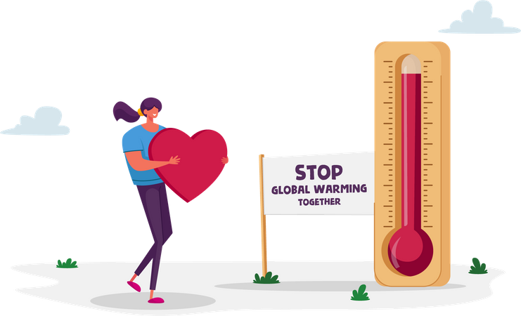 Stoppen Sie die globale Erwärmung und retten Sie die Erde  Illustration