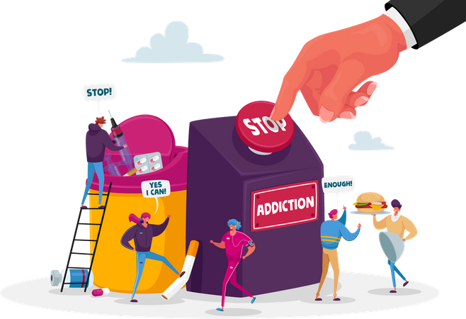 Stoppen Sie die Sucht und leben Sie gesund  Illustration