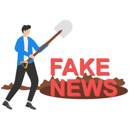Stoppen Sie die Verbreitung von Fake News und Fehlinformationen im Internet und in den Medien  Illustration