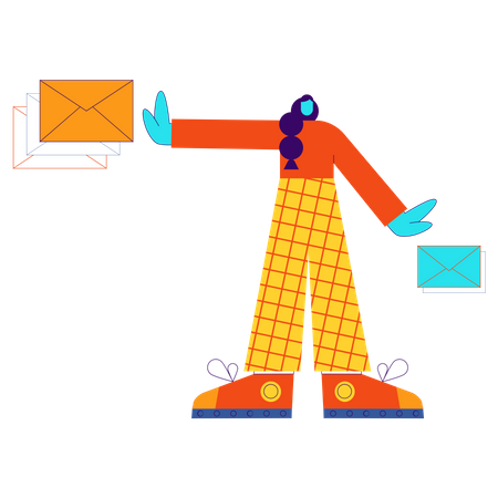 Stopping spam mail Illustration