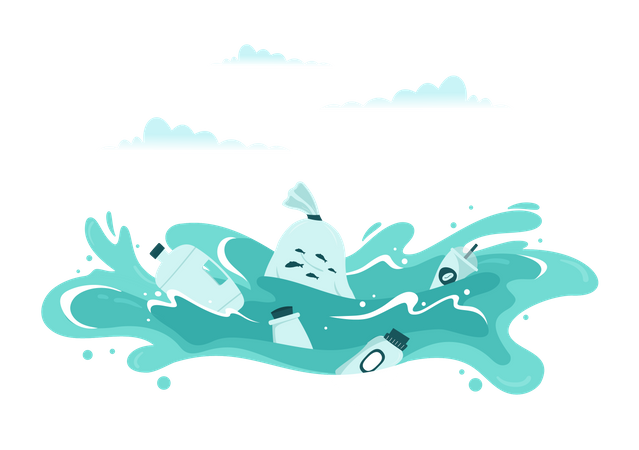 Stoppt die Verschmutzung der Ozeane durch Plastik  Illustration