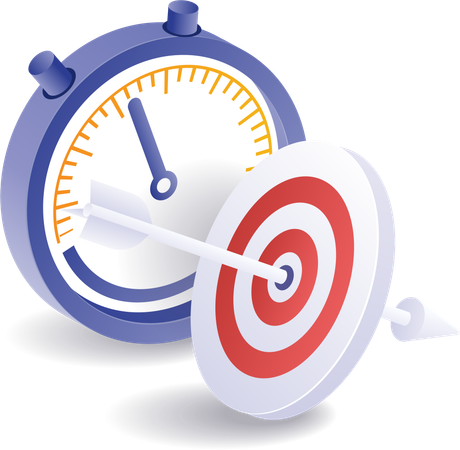 Stopwatch with target symbol  Illustration