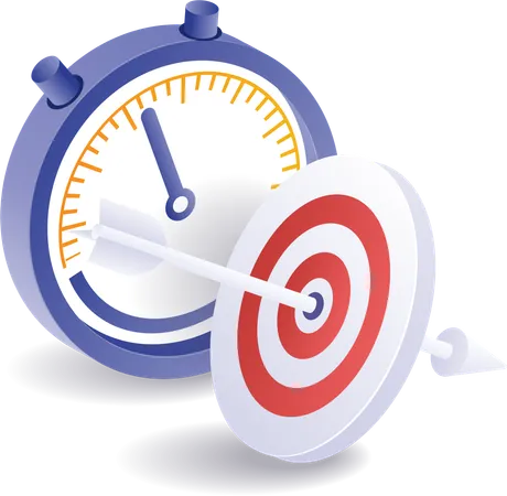 Stopwatch with target symbol  Illustration