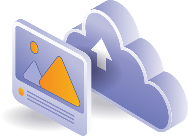 Store data in cloud server  Illustration