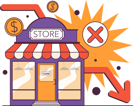 Store getting market loss  イラスト