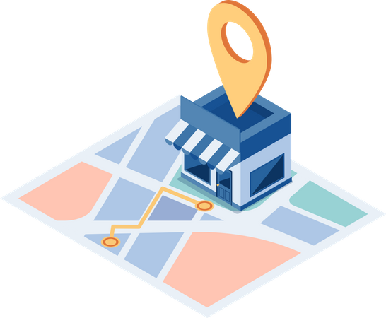 Store Location Navigation  Illustration