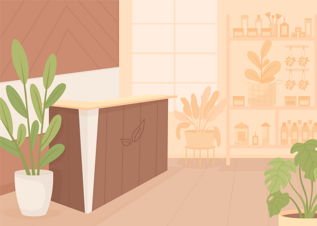 Store of natural cosmetics  Illustration