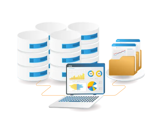 Stored server database analysis  Illustration