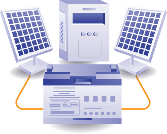 Storing solar energy in generators  Illustration