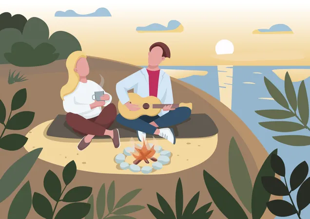 Picknick am Strand  Illustration