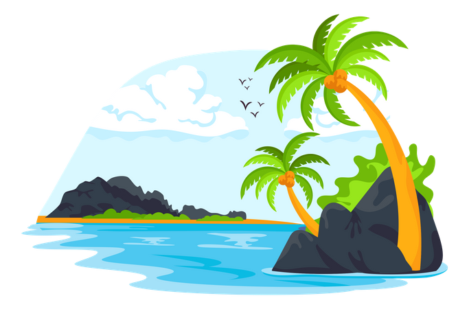 Strandlandschaft  Illustration
