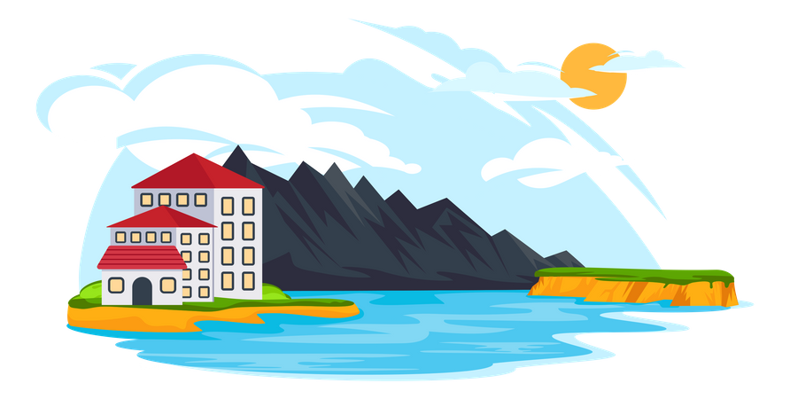 Strandlandschaft  Illustration