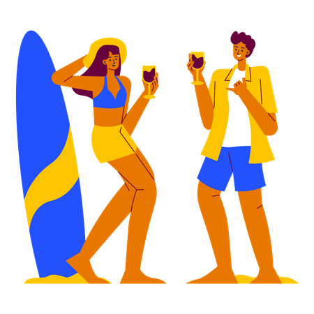 Strandparty  Illustration